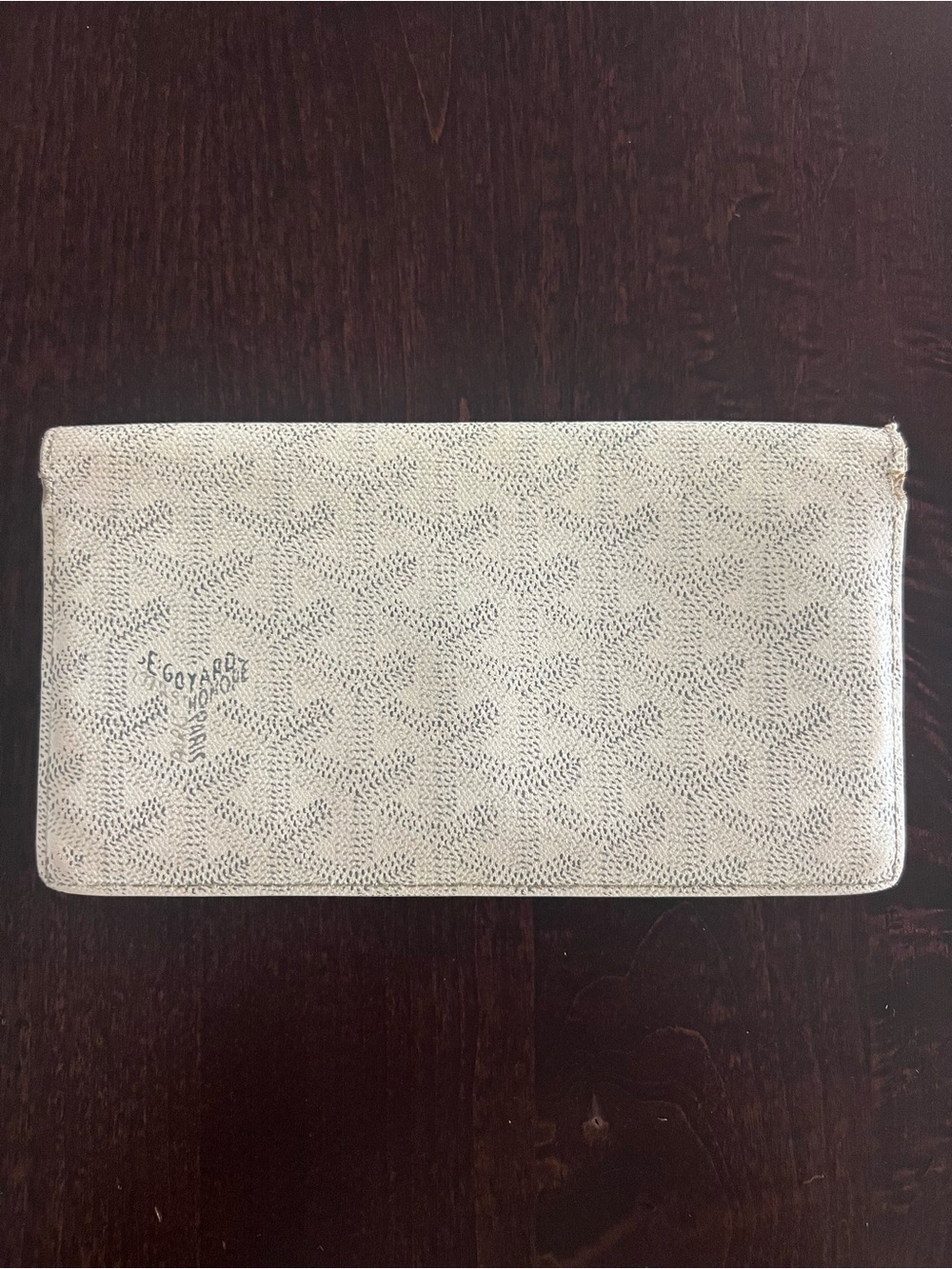Authentic Goyard White Goyardine Long Wallet